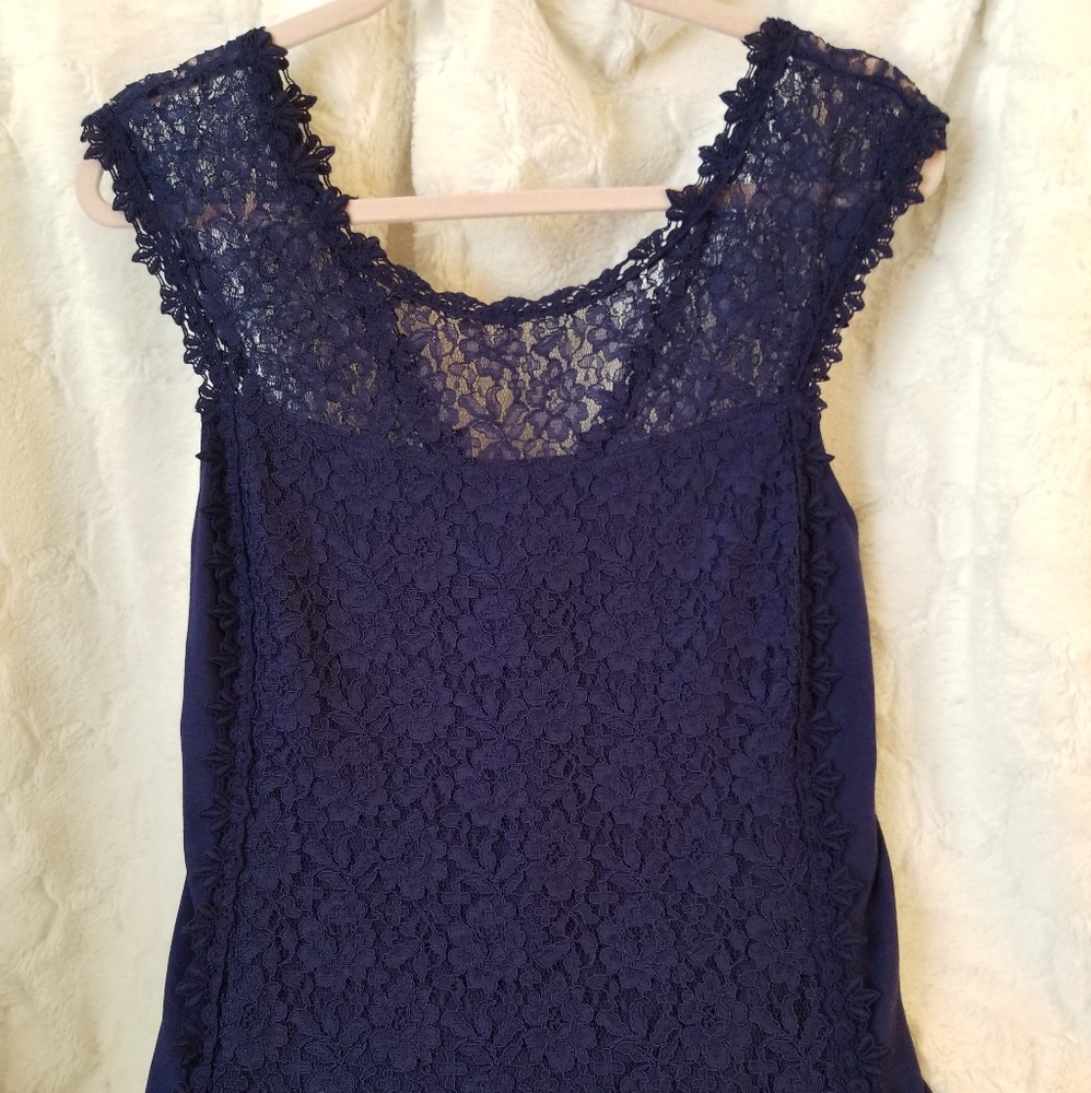 Express lace & cotton top